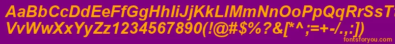 ArialKoi8BoldItalic Font – Orange Fonts on Purple Background