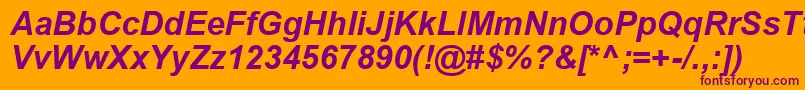 ArialKoi8BoldItalic Font – Purple Fonts on Orange Background