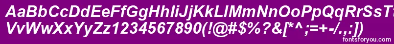 ArialKoi8BoldItalic-Schriftart – Weiße Schriften auf violettem Hintergrund