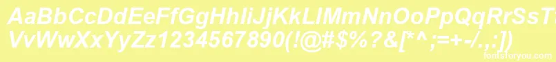 ArialKoi8BoldItalic Font – White Fonts on Yellow Background