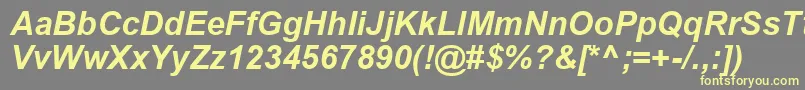 ArialKoi8BoldItalic Font – Yellow Fonts on Gray Background