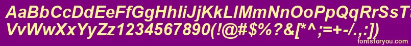 ArialKoi8BoldItalic Font – Yellow Fonts on Purple Background