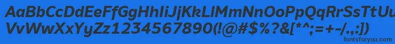 Шрифт AminoBoldItalic – чёрные шрифты на синем фоне