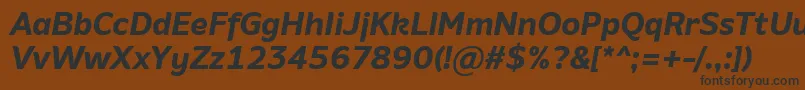 AminoBoldItalic Font – Black Fonts on Brown Background