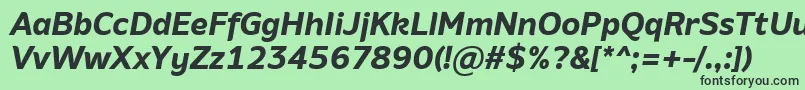 Czcionka AminoBoldItalic – czarne czcionki na zielonym tle