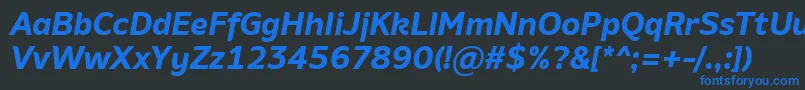 AminoBoldItalic Font – Blue Fonts on Black Background