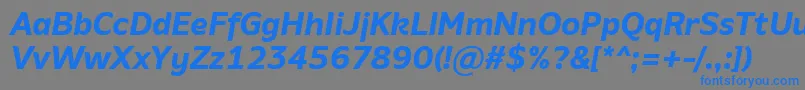 フォントAminoBoldItalic – 灰色の背景に青い文字
