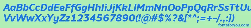 AminoBoldItalic Font – Blue Fonts on Green Background