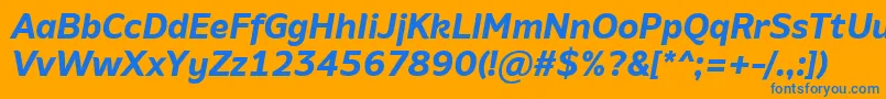 AminoBoldItalic Font – Blue Fonts on Orange Background