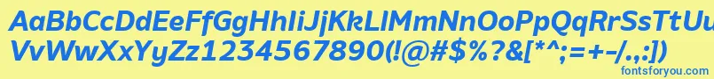 AminoBoldItalic Font – Blue Fonts on Yellow Background