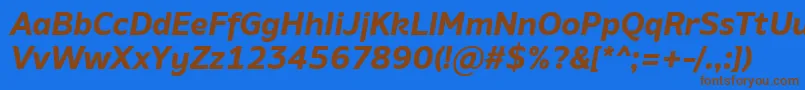 AminoBoldItalic Font – Brown Fonts on Blue Background