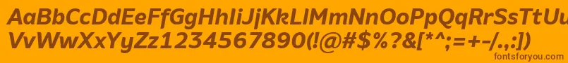 AminoBoldItalic Font – Brown Fonts on Orange Background