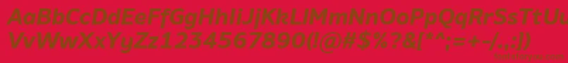 AminoBoldItalic Font – Brown Fonts on Red Background