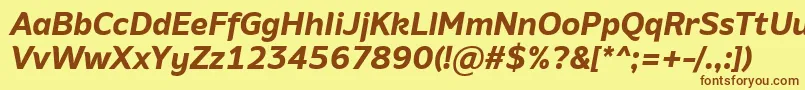 AminoBoldItalic Font – Brown Fonts on Yellow Background