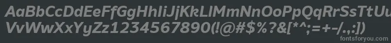 AminoBoldItalic Font – Gray Fonts on Black Background