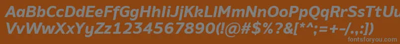 AminoBoldItalic Font – Gray Fonts on Brown Background