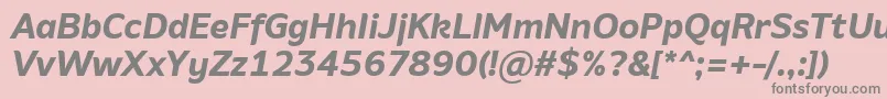 AminoBoldItalic Font – Gray Fonts on Pink Background