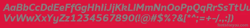 AminoBoldItalic Font – Gray Fonts on Red Background