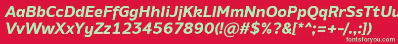 AminoBoldItalic Font – Green Fonts on Red Background