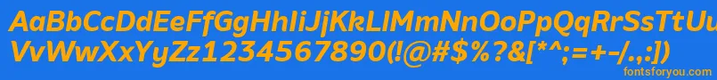AminoBoldItalic Font – Orange Fonts on Blue Background