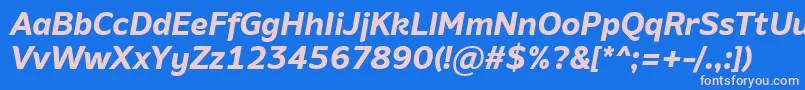 Fonte AminoBoldItalic – fontes rosa em um fundo azul