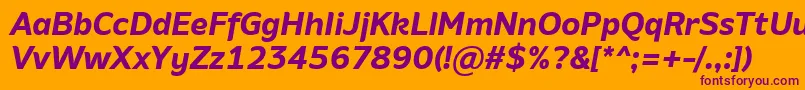 フォントAminoBoldItalic – オレンジの背景に紫のフォント