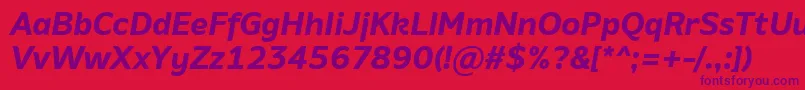 AminoBoldItalic Font – Purple Fonts on Red Background