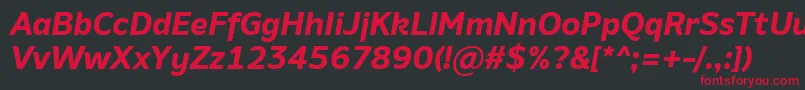 AminoBoldItalic Font – Red Fonts on Black Background