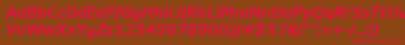 AminoBoldItalic Font – Red Fonts on Brown Background