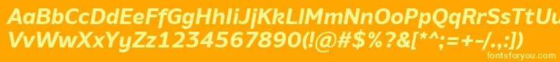AminoBoldItalic Font – Yellow Fonts on Orange Background