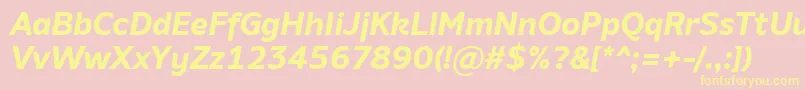 AminoBoldItalic Font – Yellow Fonts on Pink Background