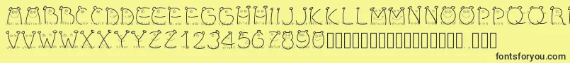 Pwchildren Font – Black Fonts on Yellow Background