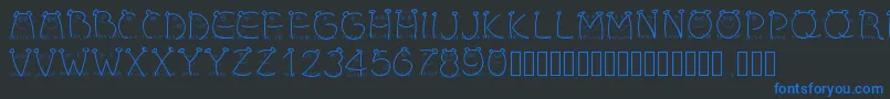 Pwchildren Font – Blue Fonts on Black Background