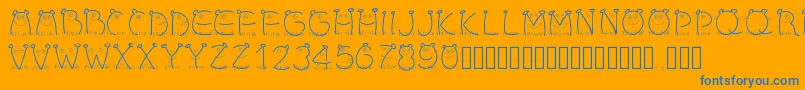 Pwchildren Font – Blue Fonts on Orange Background