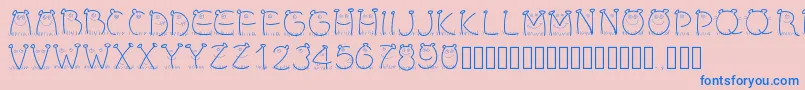 Pwchildren Font – Blue Fonts on Pink Background