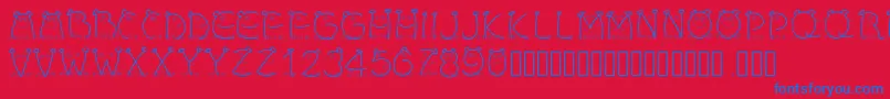 Pwchildren Font – Blue Fonts on Red Background