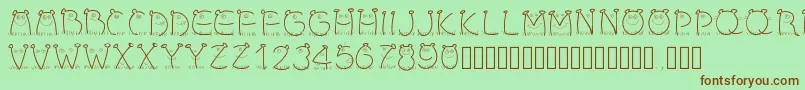 Pwchildren Font – Brown Fonts on Green Background