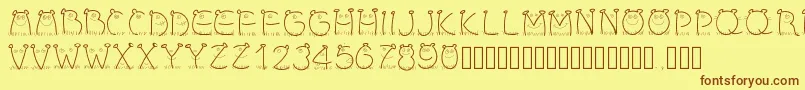 Pwchildren Font – Brown Fonts on Yellow Background