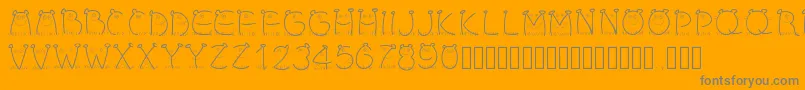 Pwchildren-Schriftart – Graue Schriften auf orangefarbenem Hintergrund