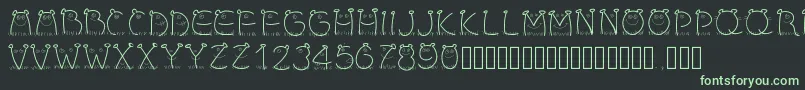 Pwchildren Font – Green Fonts on Black Background