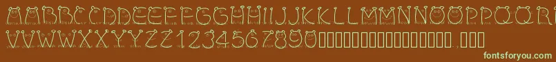 Pwchildren Font – Green Fonts on Brown Background