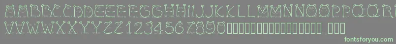 Pwchildren Font – Green Fonts on Gray Background