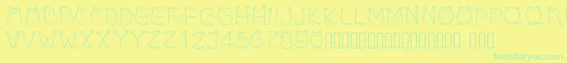 Pwchildren Font – Green Fonts on Yellow Background