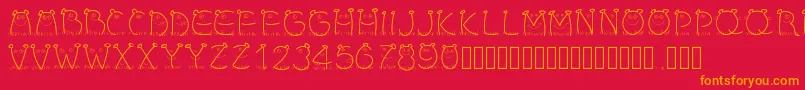 Pwchildren Font – Orange Fonts on Red Background