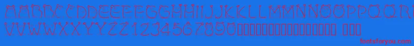 Pwchildren Font – Red Fonts on Blue Background