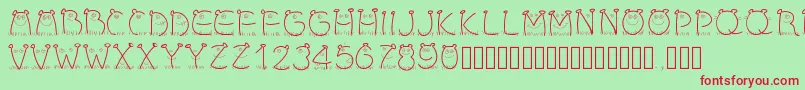 Pwchildren Font – Red Fonts on Green Background