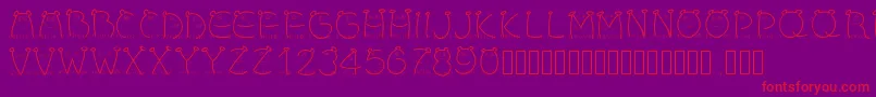 Pwchildren Font – Red Fonts on Purple Background