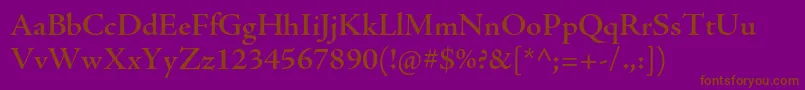 AjensonproSemiboldsubh Font – Brown Fonts on Purple Background