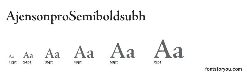 Größen der Schriftart AjensonproSemiboldsubh