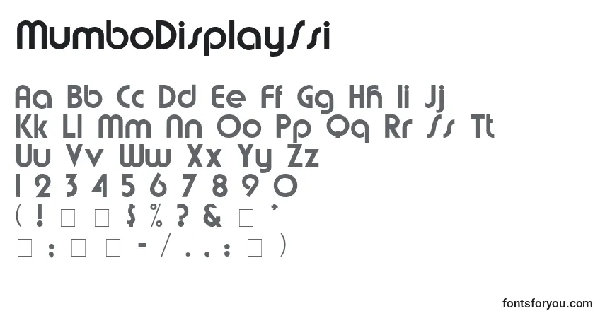 A fonte MumboDisplaySsi – alfabeto, números, caracteres especiais